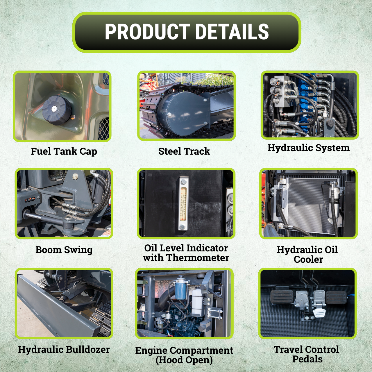 TYPHON KUVOU 4.0 mini excavator Kubota D1703 Diesel engine with 4Ton Operating Weight AC/ Heater