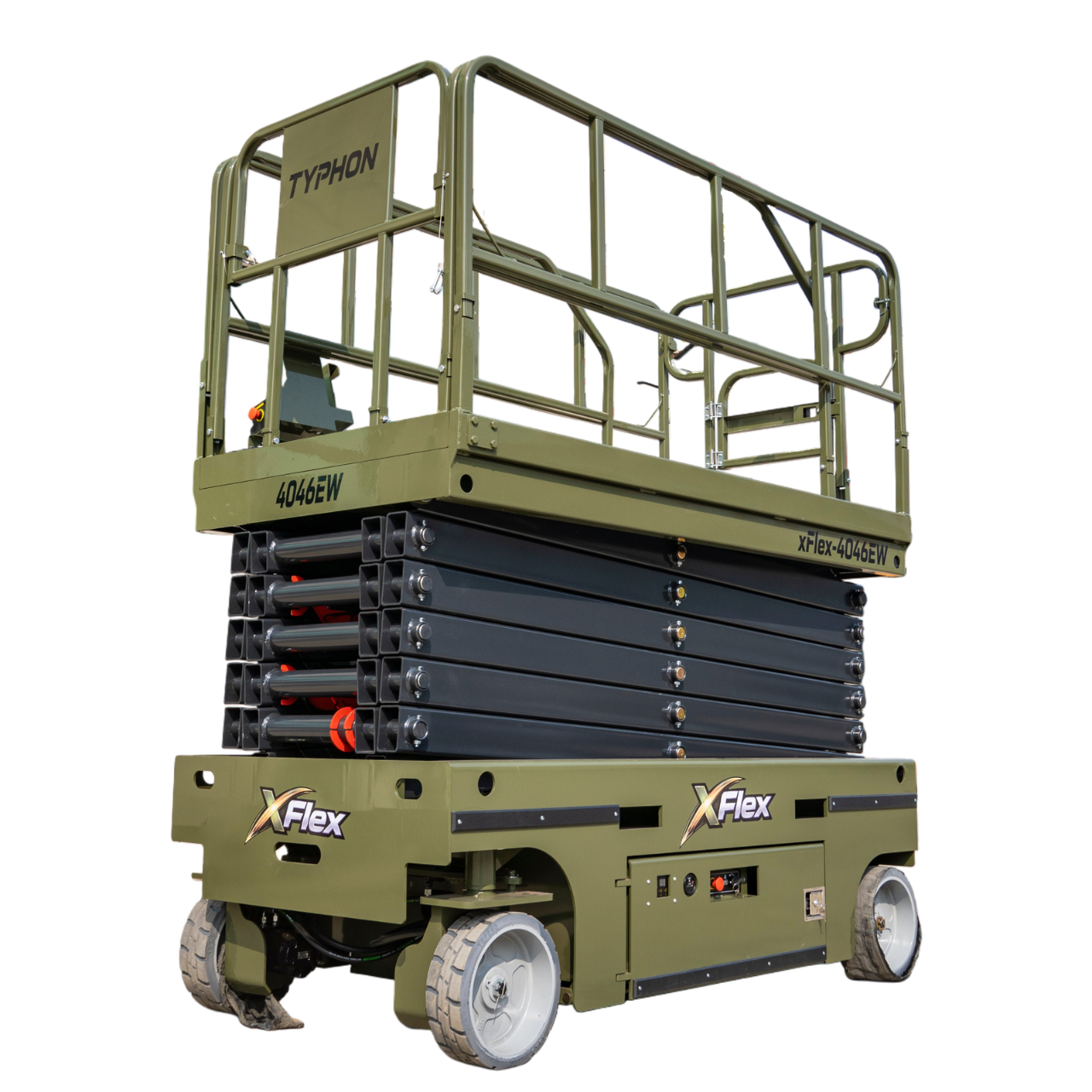 TYPHON xFlex-4046EW 2.6 Ton Electric Wheel Scissor Lift&nbsp; 40 ft Max Platform Height&nbsp; 35.4" Platform Extension