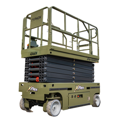 TYPHON xFlex-4046EW 2.6 Ton Electric Wheel Scissor Lift&nbsp; 40 ft Max Platform Height&nbsp; 35.4" Platform Extension