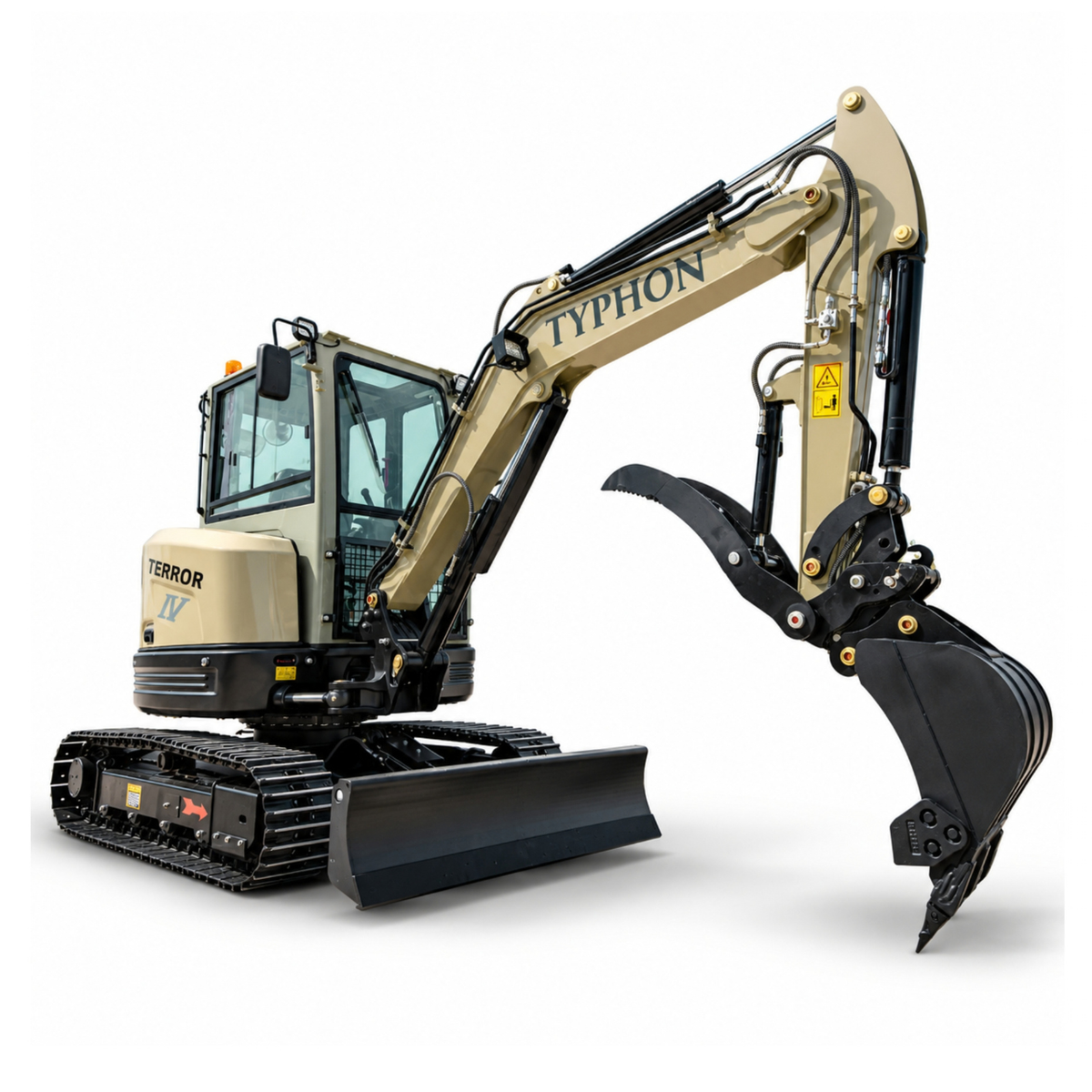 TYPHON Terror IV PROPACT Series 9,000 lb Mini Excavator with Kubota D1703 Diesel, AC/Heater & Zero Tail Swing
