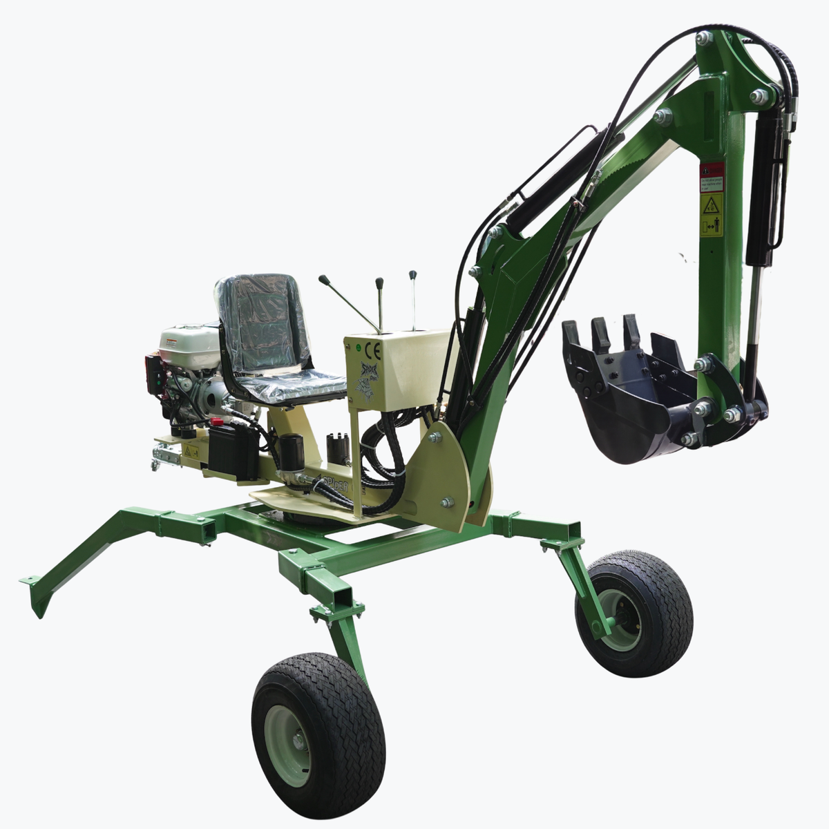 TYPHON Spider One Mini Excavator - EPA Certified Honda GX390, 360° Rotation, Towable