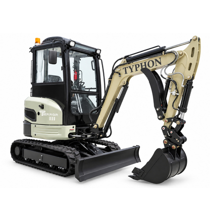 TYPHON TERROR III PROPACT Series Mini Excavator 6,000 lb Kubota D1105, Zero Tail Swing, AC/Heater