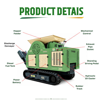 TYPHON STONEKRUSHER K3 Compact Tracked Jaw Crusher – 24.8HP Kubota Diesel  KONSTRUCTZ Series