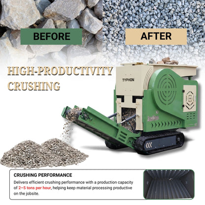 TYPHON STONEKRUSHER K2 Compact Tracked Rock & Concrete Jaw Crusher – 2-5 T/h Honda GX690