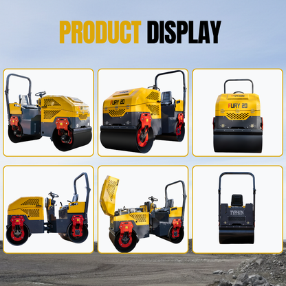 Fury 20 Mini Road Roller Hydraulic Two Wheel Drive, Front Wheel Vibration System, 23 hp B&S Engine USA