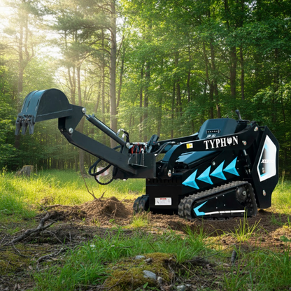 Hydraulic Backhoe Digger Attachment for Mini Skid Steer   TYPHON STOMP X1300 & 509 - New Excavator For Sale