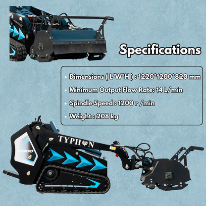 Heavy-Duty Forestry Mulcher Attachment for Mini Skid Steer TYPHON STOMP X1300 & 509 - New Excavator For Sale