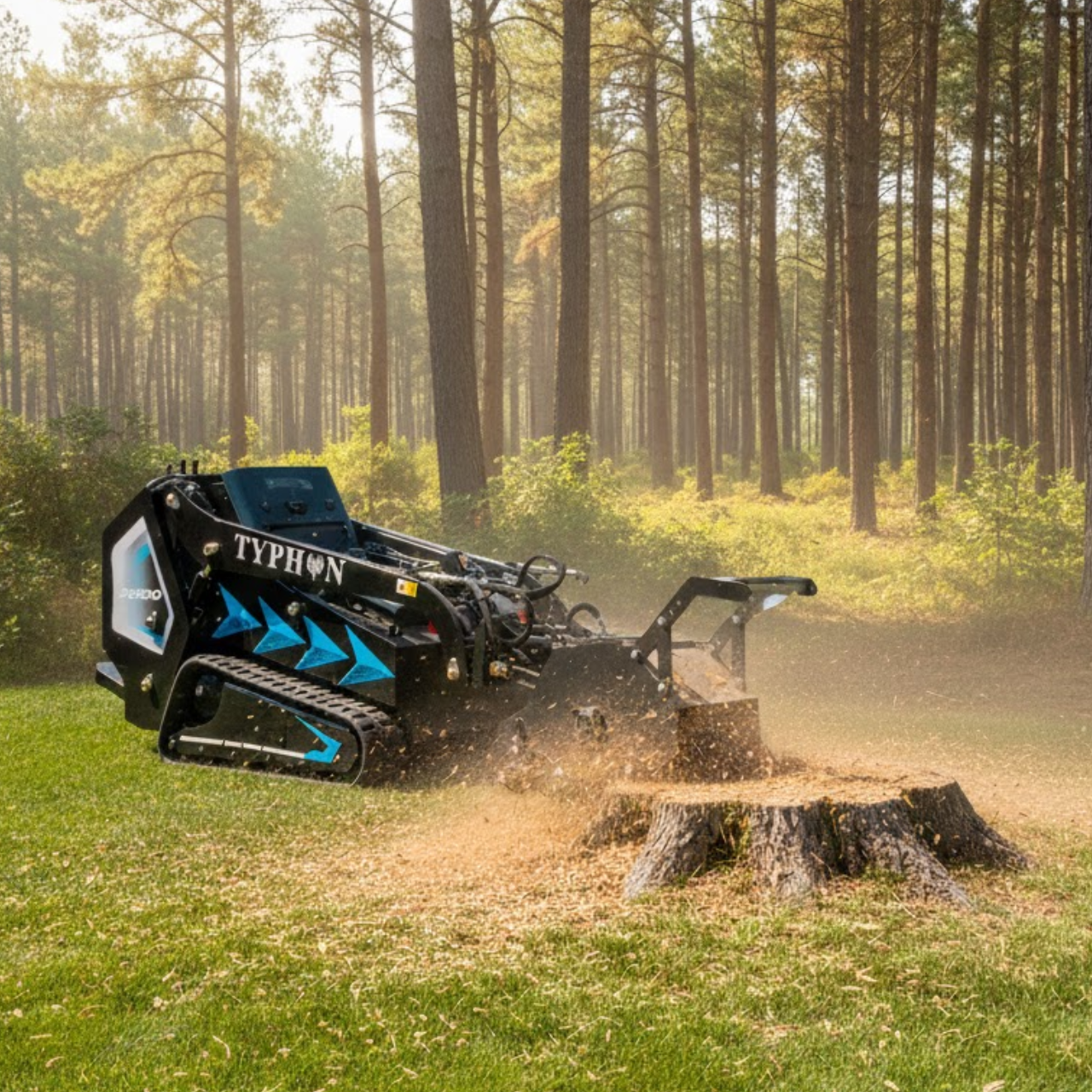 Heavy-Duty Forestry Mulcher Attachment for Mini Skid Steer TYPHON STOMP X1300 & 509 - New Excavator For Sale