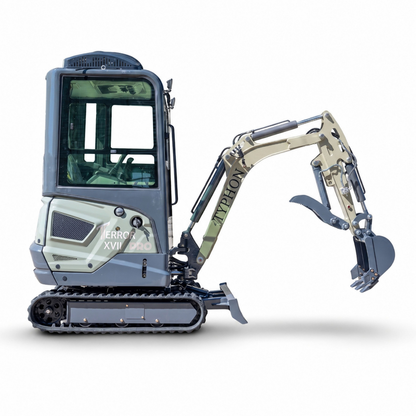 TYPHON TERROR XVII PRO Prestige Mini Excavator 20.4HP Kubota D902  Enclosed Cab
