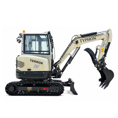 TYPHON Terror IV PROPACT Series 9,000 lb Mini Excavator with Kubota D1703 Diesel, AC/Heater & Zero Tail Swing