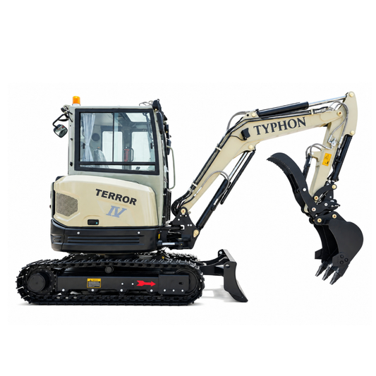 TYPHON Terror IV PROPACT Series 9,000 lb Mini Excavator with Kubota D1703 Diesel, AC/Heater & Zero Tail Swing