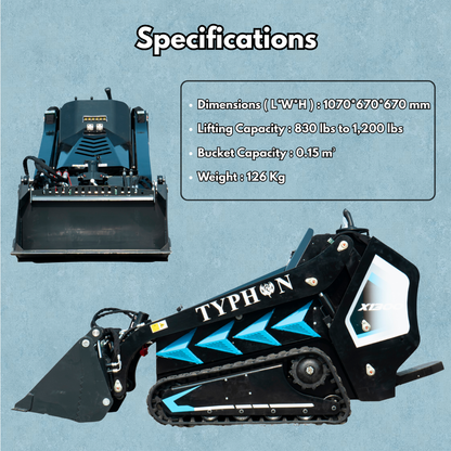 4-in-1 Combo Bucket Attachment for Mini Skid Steer Fits TYPHON STOMP X1300 & STOMP 509 - New Excavator For Sale