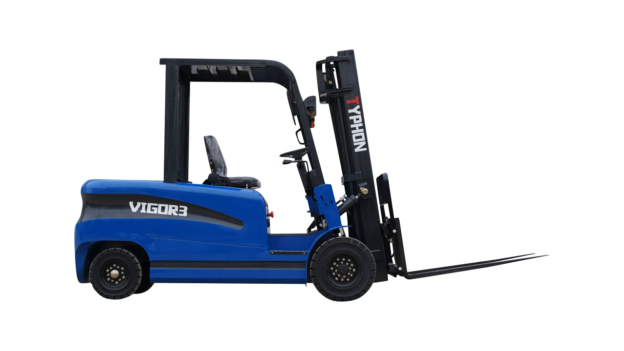 New 2025 TYPHON VIGOR 3.0 Blue Electric Forklift 3 Ton Lifter Lift Truck Jitney Hi-Lo