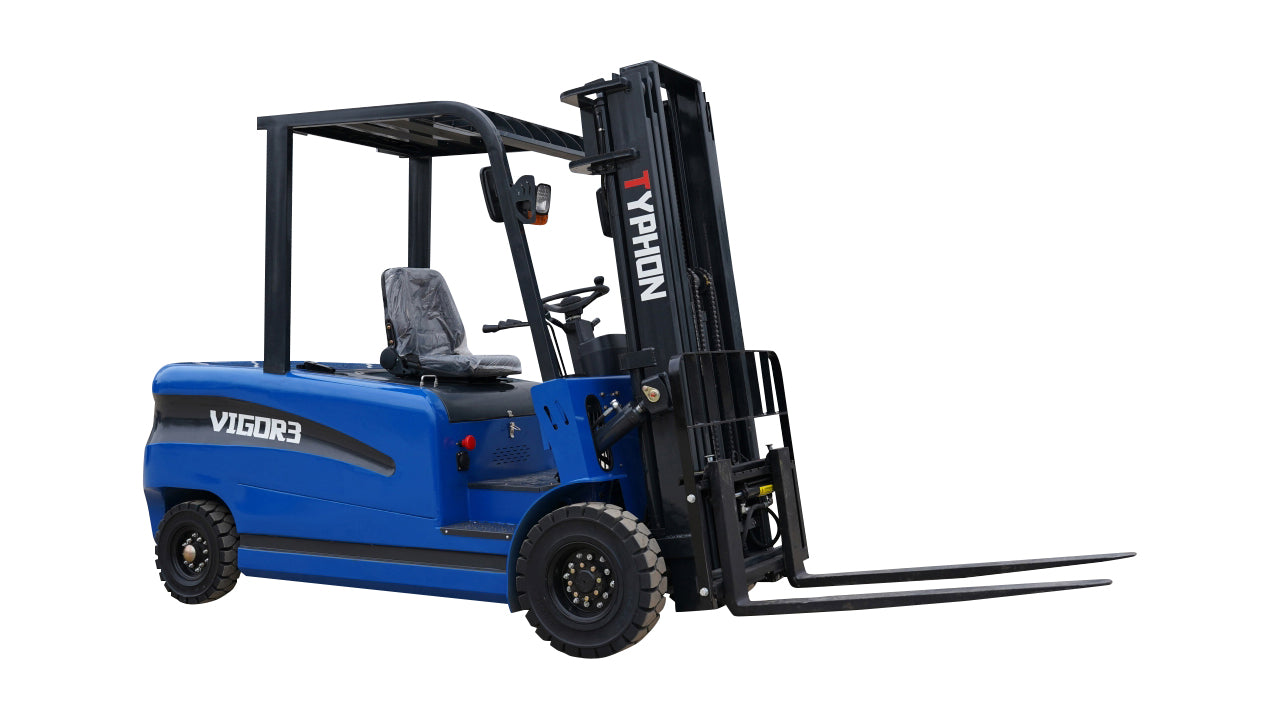 New 2025 TYPHON VIGOR 3.0 Blue Electric Forklift 3 Ton Lifter Lift Truck Jitney Hi-Lo