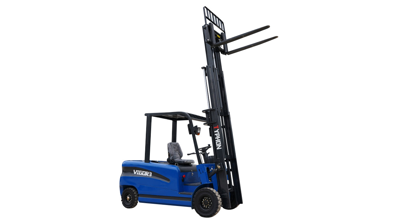 New 2025 TYPHON VIGOR 3.0 Blue Electric Forklift 3 Ton Lifter Lift Truck Jitney Hi-Lo