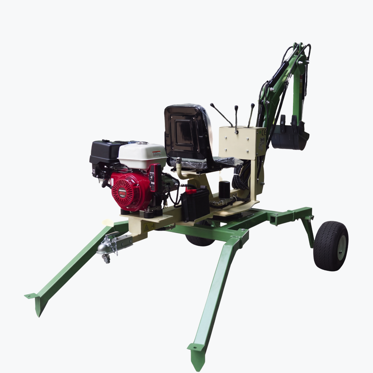TYPHON Spider One Mini Excavator - EPA Certified Honda GX390, 360° Rotation, Towable