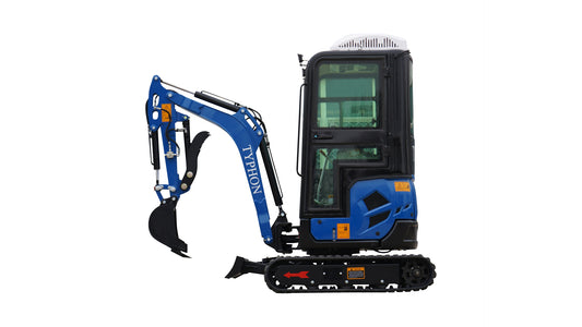 2025 4000 lb TYPHON TERROR XVII Cabin Mini Excavator Rubber Track with Kubota D902 Diesel Engine