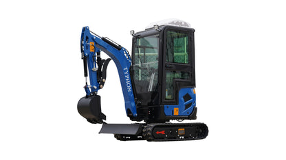 2025 4000 lb TYPHON TERROR XVII Cabin Mini Excavator Rubber Track with Kubota D902 Diesel Engine