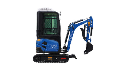 2025 4000 lb TYPHON TERROR XVII Cabin Mini Excavator Rubber Track with Kubota D902 Diesel Engine