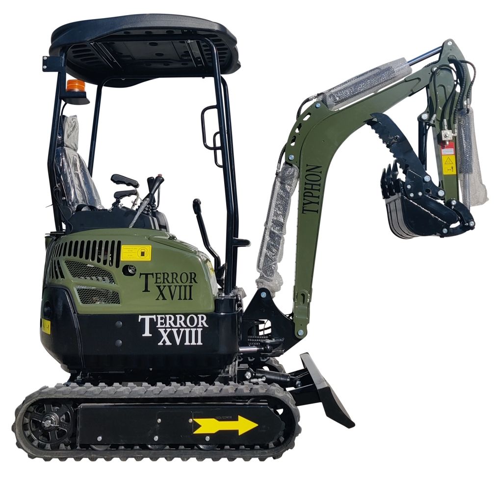 2025 4,000 lb TYPHON TERROR XVIII Mini Excavator Rubber Track with Kubota Diesel Engine USA