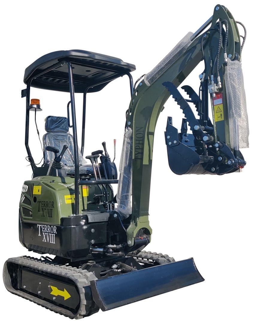 2025 4,000 lb TYPHON TERROR XVIII Mini Excavator Rubber Track with Kubota Diesel Engine USA