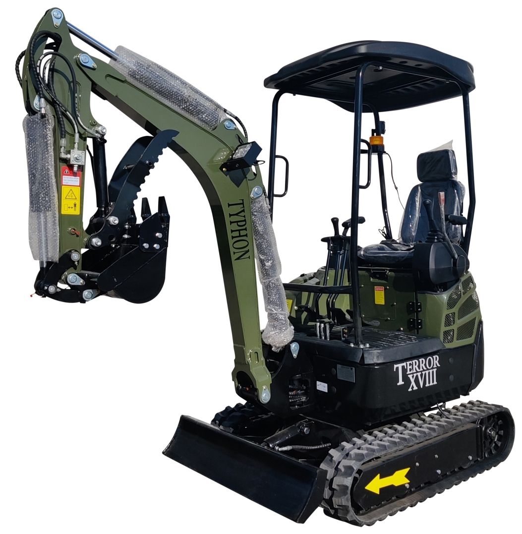 2025 4,000 lb TYPHON TERROR XVIII Mini Excavator Rubber Track with Kubota Diesel Engine USA