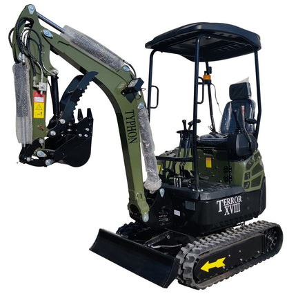 2025 4,000 lb TYPHON TERROR XVIII Mini Excavator Rubber Track with Kubota Diesel Engine USA