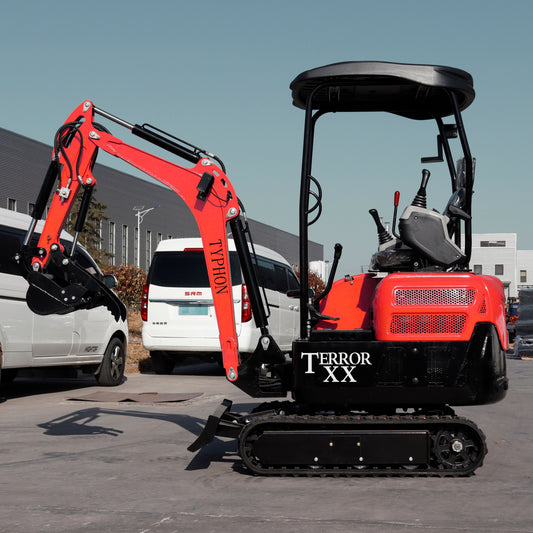 2025 4,000 lb TYPHON TERROR XX Mini Excavator Rubber Track with Kubota D902 Diesel Engine USA