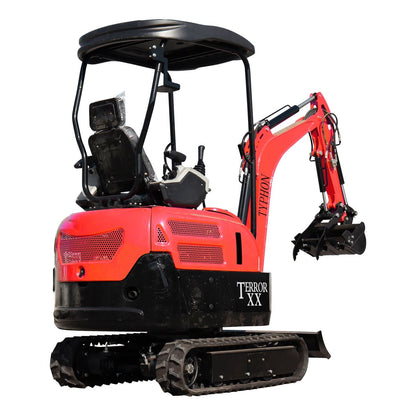 2025 4,000 lb TYPHON TERROR XX Mini Excavator Rubber Track with Kubota D902 Diesel Engine USA