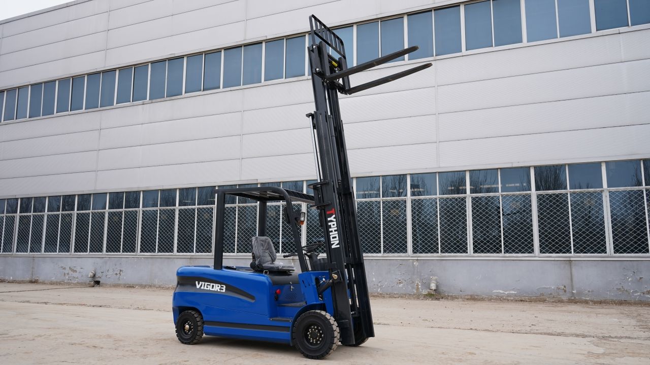 New 2025 TYPHON VIGOR 3.0 Blue Electric Forklift 3 Ton Lifter Lift Truck Jitney Hi-Lo