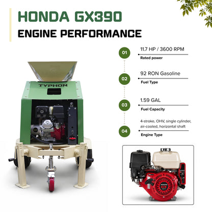TYPHON STONEKRUSHER K1 Compact Rock Crusher 11.7 HP Honda GX390  KONSTRUCTZ SERIES