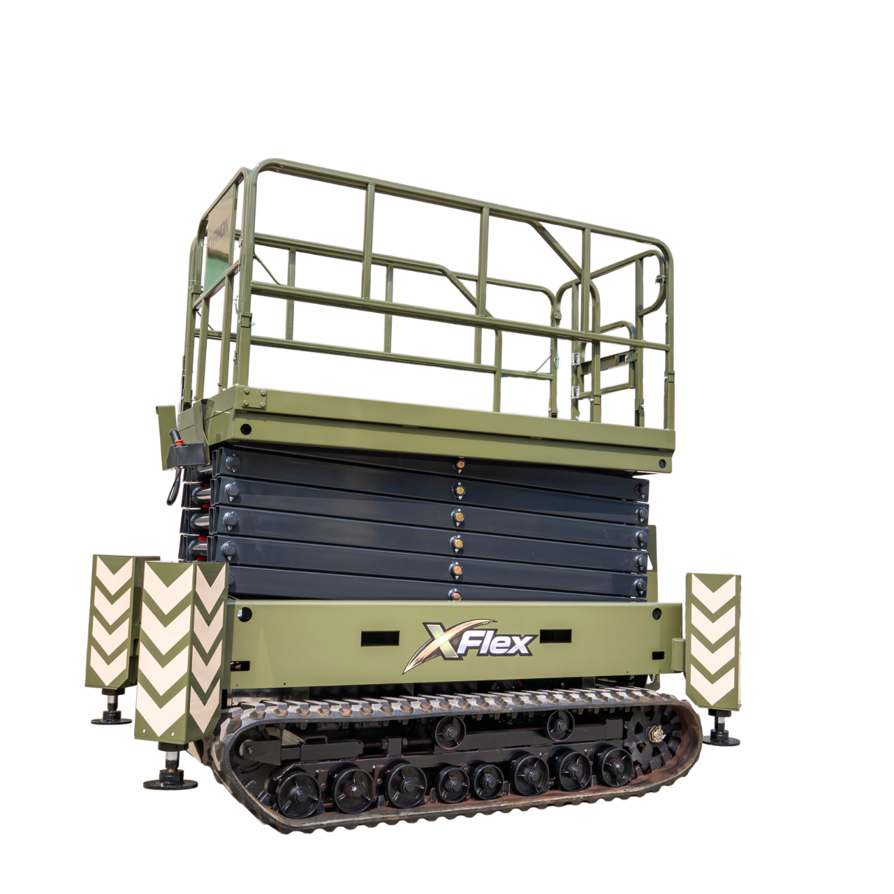 TYPHON xFlex-4068ET 3.2 Ton Electric Rubber Track Scissor Lift&nbsp; 40 ft Max Platform Height&nbsp; 5.4HP Hydraulic Pump Motor 35-Inch Platform Extension
