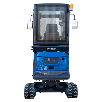 TYPHON TERROR XIX Prestige, 20.4 HP Kubota D902 4200lbs Mini Excavator with Boom Swing, Retractable Tracks, and Heater Cabin