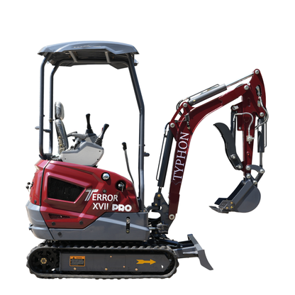YPHON TERROR XVII PRO Mini Excavator. Powered by a Kubota D902 engine, featuring dual auxiliary hydraulics, 86-inch diging depth, and a hydraulic thumb. Free Shipping.