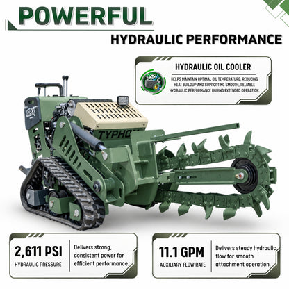 TYPHON GroundRipper GRX1 Compact Track Trencher 29.5" Trenching Depth, Honda GX690  Konstructz Series