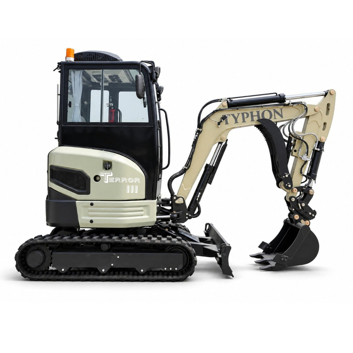 TYPHON TERROR III PROPACT Series Mini Excavator 6,000 lb Kubota D1105, Zero Tail Swing, AC/Heater