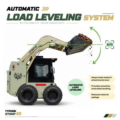 TYPHON STOMP 65 PROPACT Series Wheel Skid Steer Loader - 74 HP Cummins Diesel, Dual Hydraulics, Enclosed A/C Cab