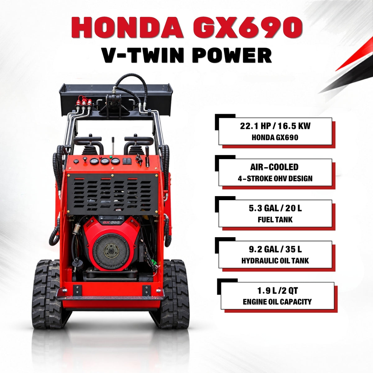 TYPHON STOMP 502 PRO Compact Track Loader - 22.1 HP Honda GX690 - 3-Pump Hydraulics - EPA Certified