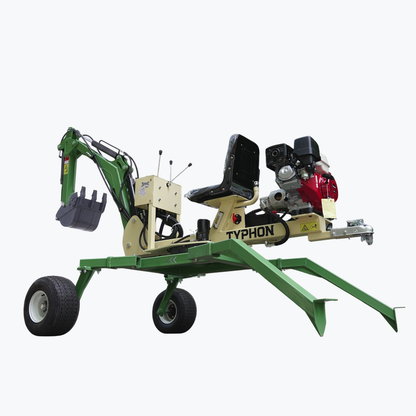 TYPHON Spider One Mini Excavator - EPA Certified Honda GX390, 360° Rotation, Towable