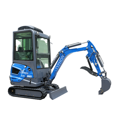 TYPHON TERROR XVII PRO Cabin Mini Excavator  Kubota D902 Diesel Retractable Tracks  Boom Swing AC & Heater