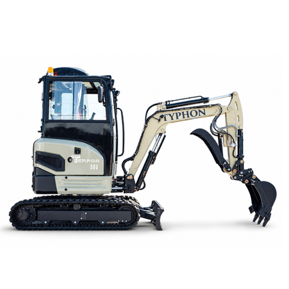 TYPHON TERROR III PROPACT Series Mini Excavator 6,000 lb Kubota D1105, Zero Tail Swing, AC/Heater
