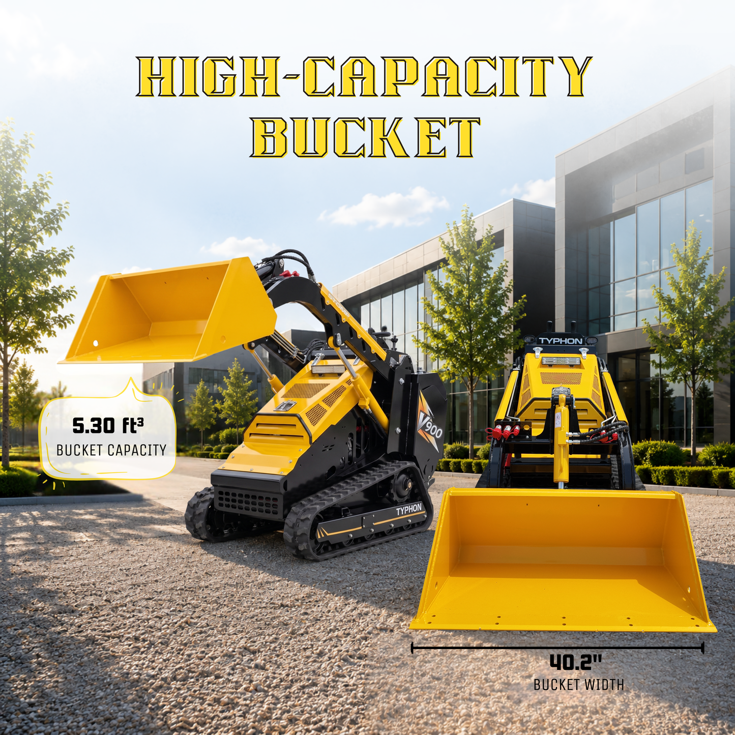 Typhon Stomp V900 Mini Track Loader  Kubota D1105 25HP Diesel  Stand-On Skid Steer Dual Aux Hydraulics  EPA Stage V