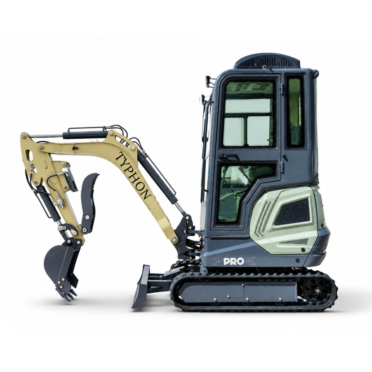 TYPHON TERROR XVII PRO Prestige Mini Excavator 20.4HP Kubota D902  Enclosed Cab