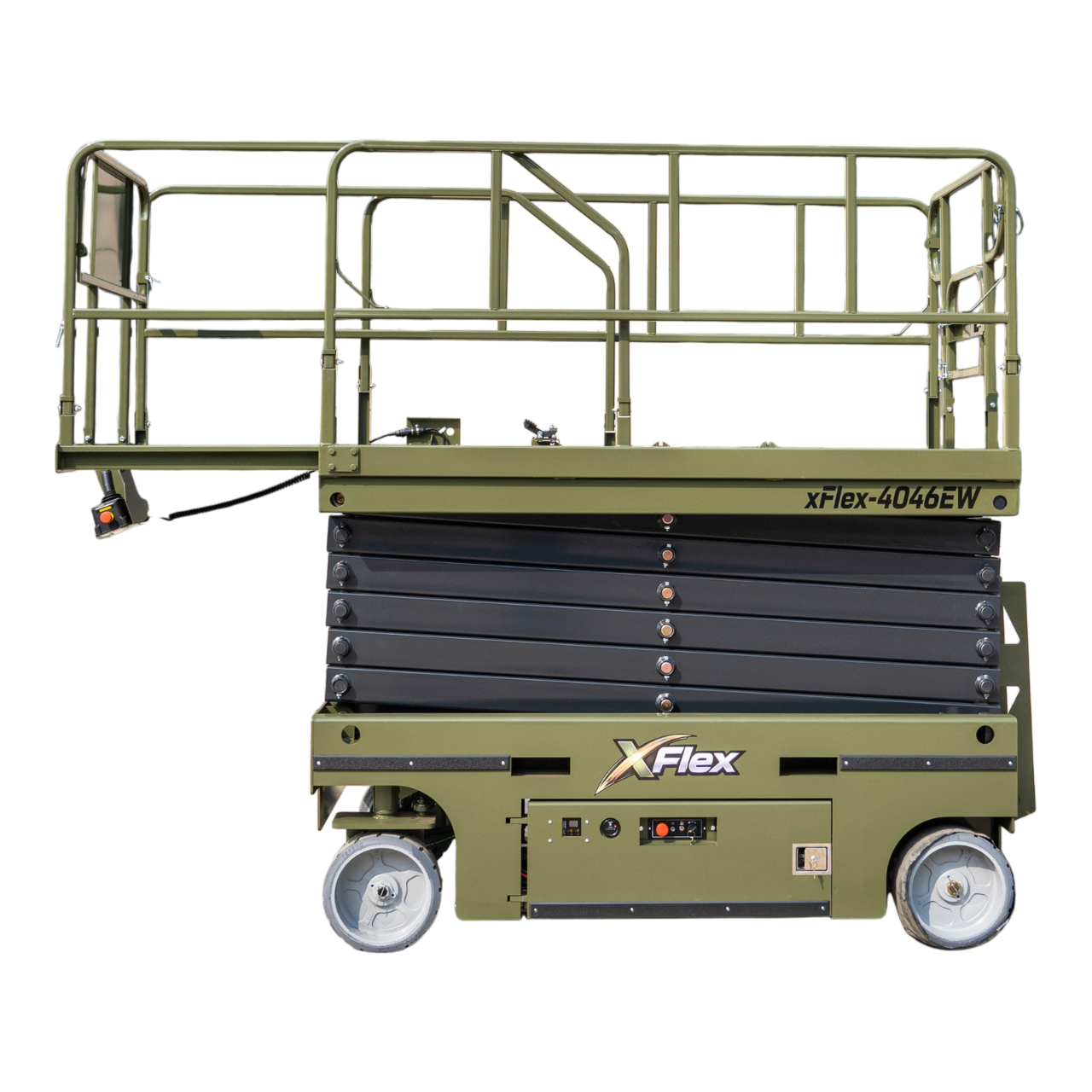 TYPHON xFlex-4046EW 2.6 Ton Electric Wheel Scissor Lift&nbsp; 40 ft Max Platform Height&nbsp; 35.4" Platform Extension