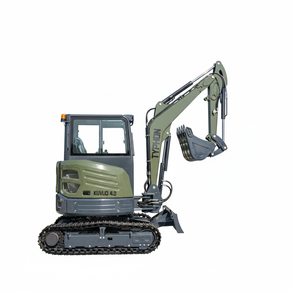 TYPHON KUVOU 4.0 mini excavator Kubota D1703 Diesel engine with 4Ton Operating Weight AC/ Heater
