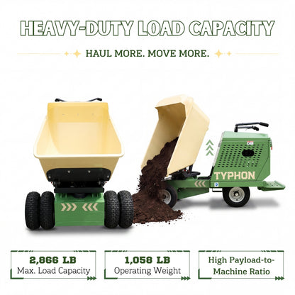 TYPHON THUNDERDUMP 180 Hydraulic Wheeled Dumper – Honda GX390, 2,866 lb Max Load