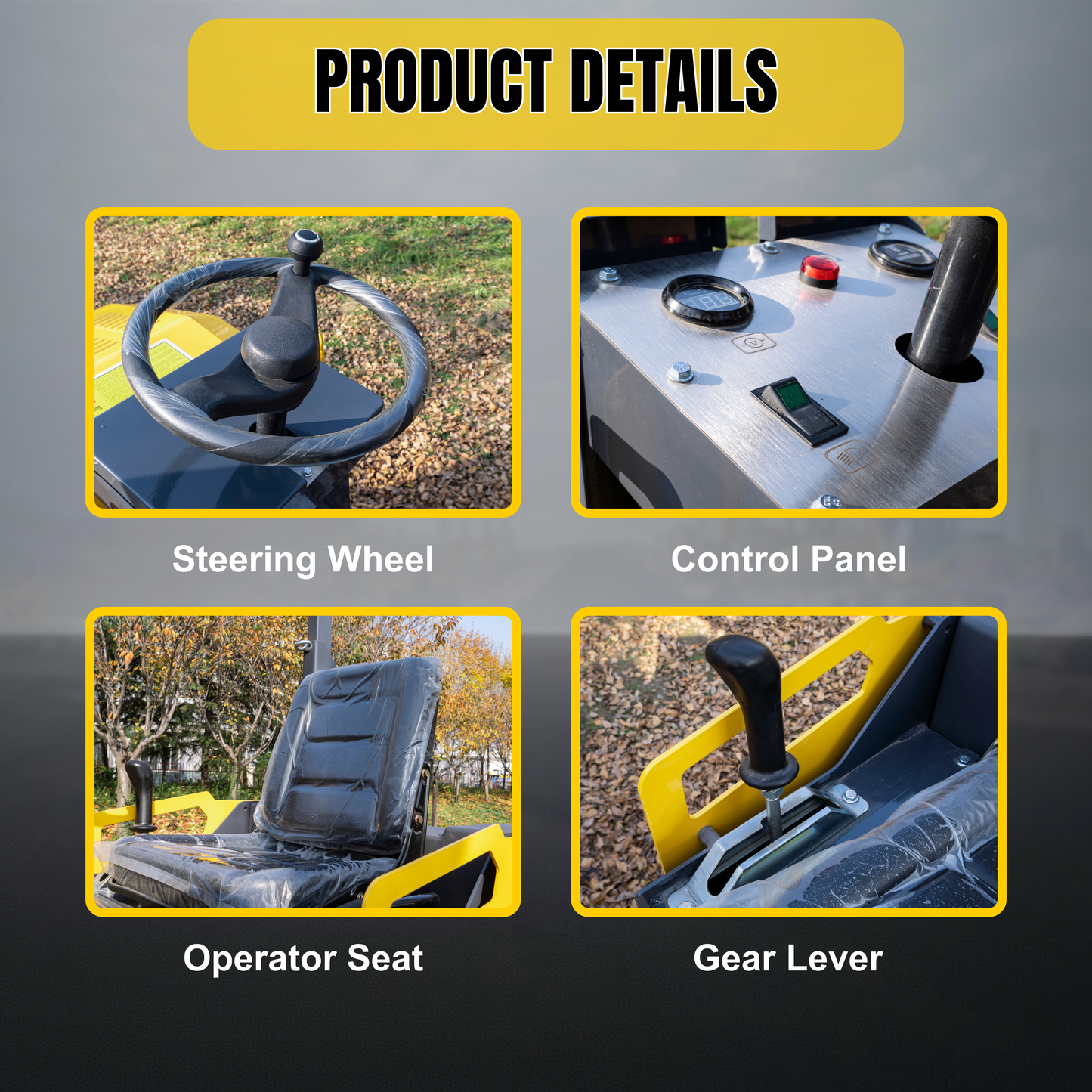 TYPHON Fury 15 Compact Road Roller – Hydraulic Drive, Front Wheel Vibration System, 13.5 hp B&S Gas Engine