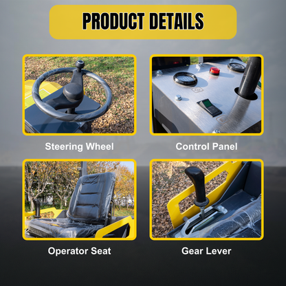 TYPHON Fury 15 Compact Road Roller – Hydraulic Drive, Front Wheel Vibration System, 13.5 hp B&S Gas Engine