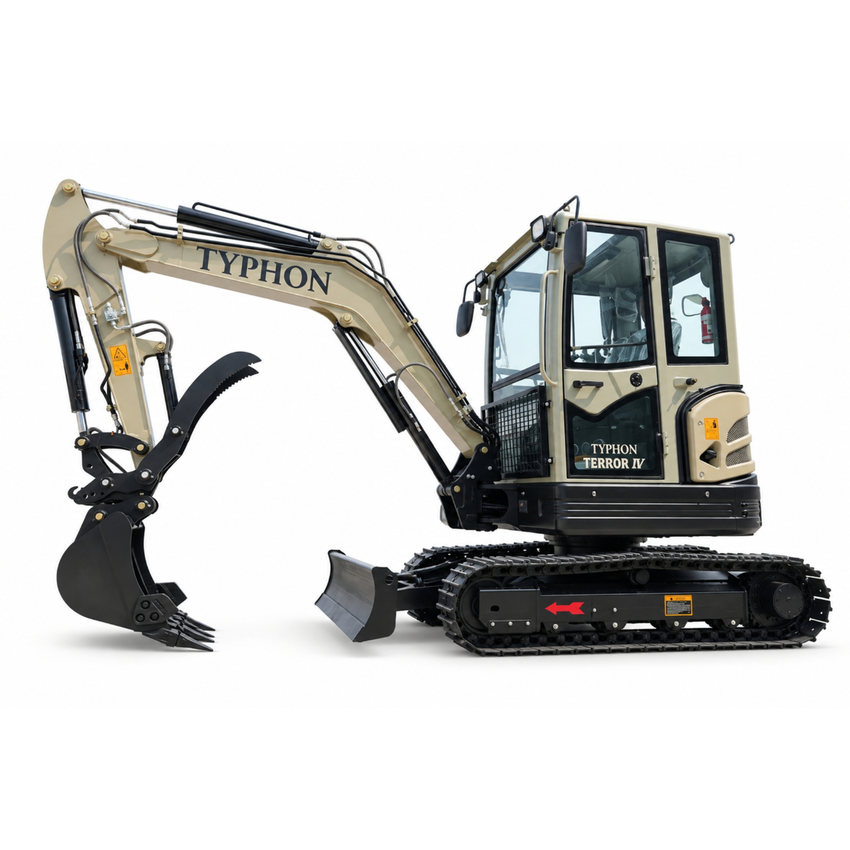 TYPHON Terror IV PROPACT Series 9,000 lb Mini Excavator with Kubota D1703 Diesel, AC/Heater & Zero Tail Swing