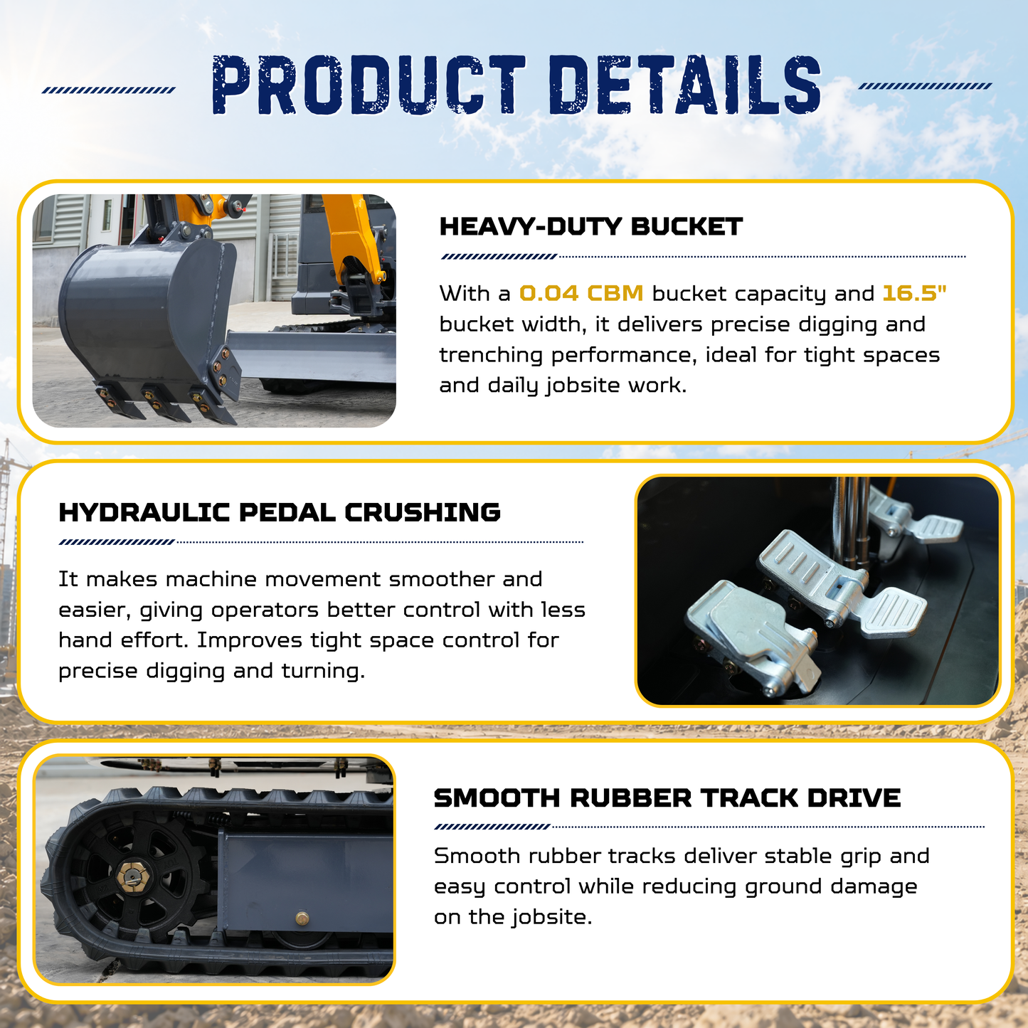 TYPHON TERROR XVII PRO Prestige Edition 4000 lb Mini Excavator Kubota D902 Diesel Engine Boom Swing Retractable Tracks  AC & Heater Hydraulic Thumb